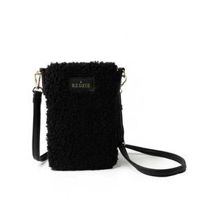 FIRESIDE PHONE CROSSBODY - BLACK SHERPA **Brand New**